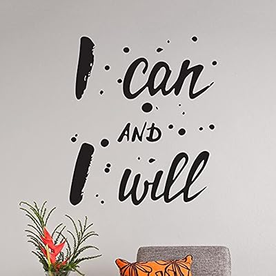 墙壁引言 励志家庭墙饰 乙烯基贴纸 壁画艺术 灵感 i can and i will